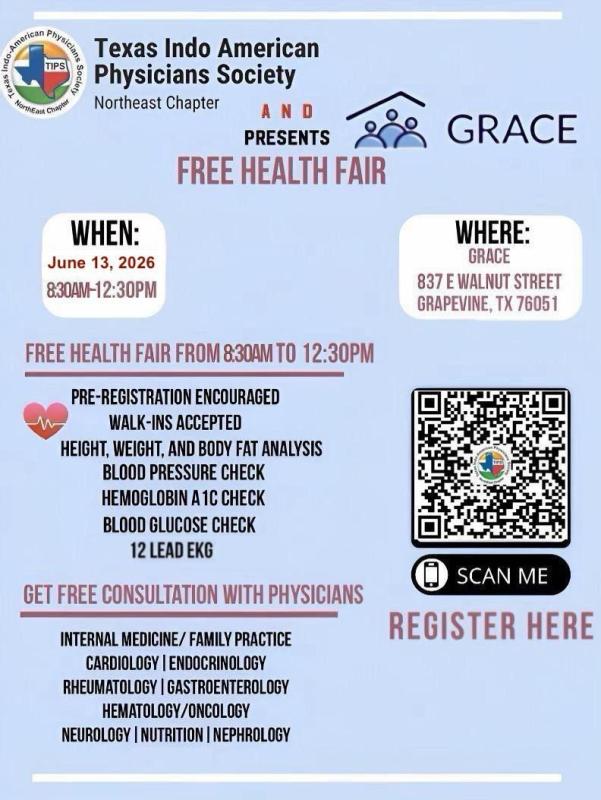 TIPS & GRACE Free Health Fair 2026   Free Screenings & Physician Consultations