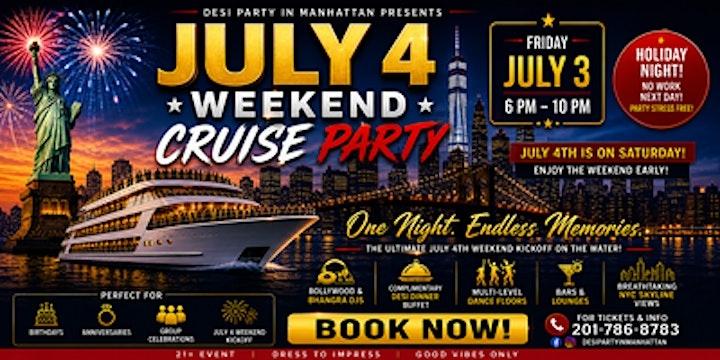 Bollywood Cruise Party Desi Dinner Buffet July 3rd Independence Day Weekend - Jersey City, NJ
