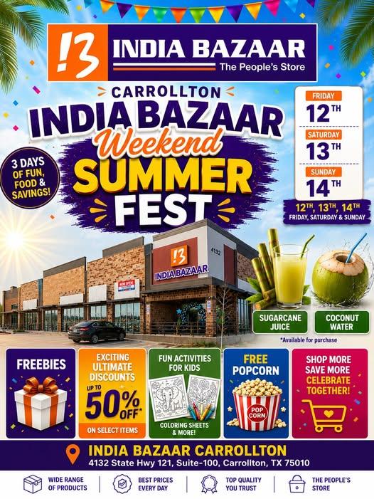 India Bazaar Carrollton Weekend Summer Fest 2026
