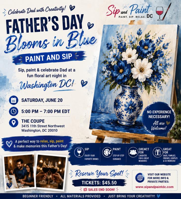 Father’s Day Blooms in Blue - Paint and Sip - Washington, DC