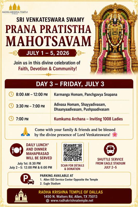 Sri Venkateswara Swamy Prana Pratishtha Mahotsavam – Day 3