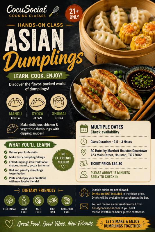 In-person class: Asian Dumplings (Houston)