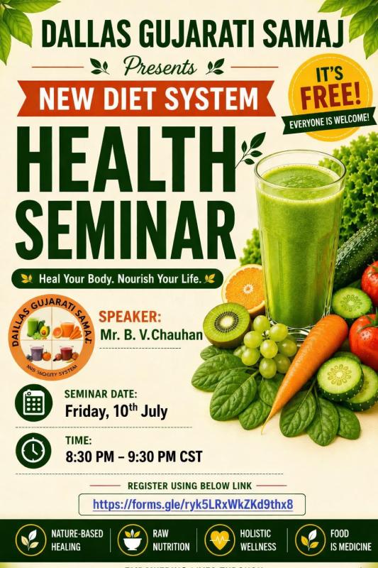 Dallas Gujarati Samaj hosts New Diet System seminar