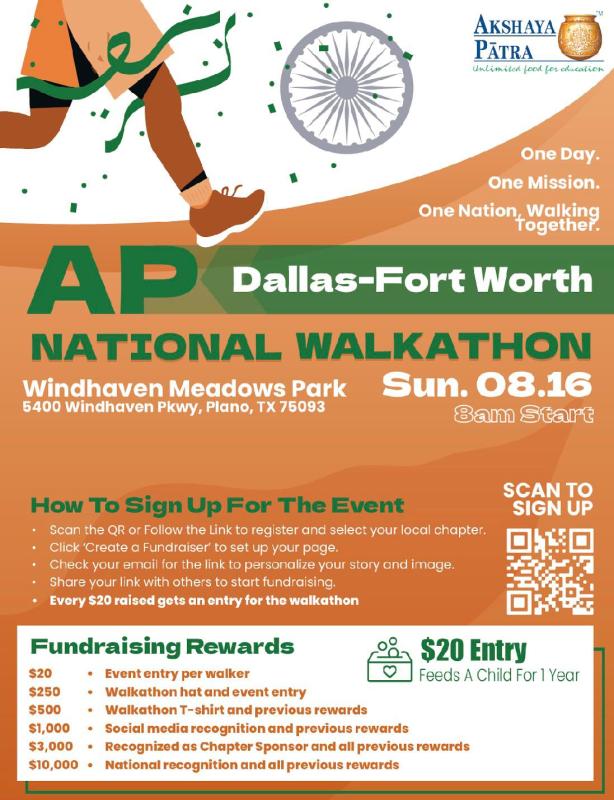 Akshaya Patra National Walkathon 2026 – DFW Chapter