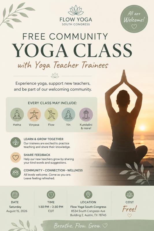 Free Community Class with Yoga Teacher Trainees - Austin, TX