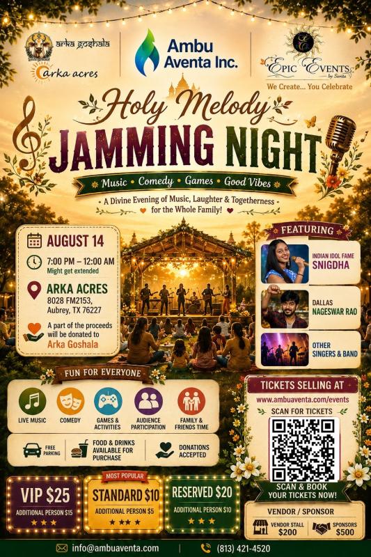 Holy Melody Jamming Night in Aubrey With Live Music and Comedy
