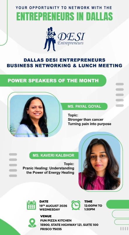 Dallas Desi Entrepreneurs Networking & Lunch Meeting