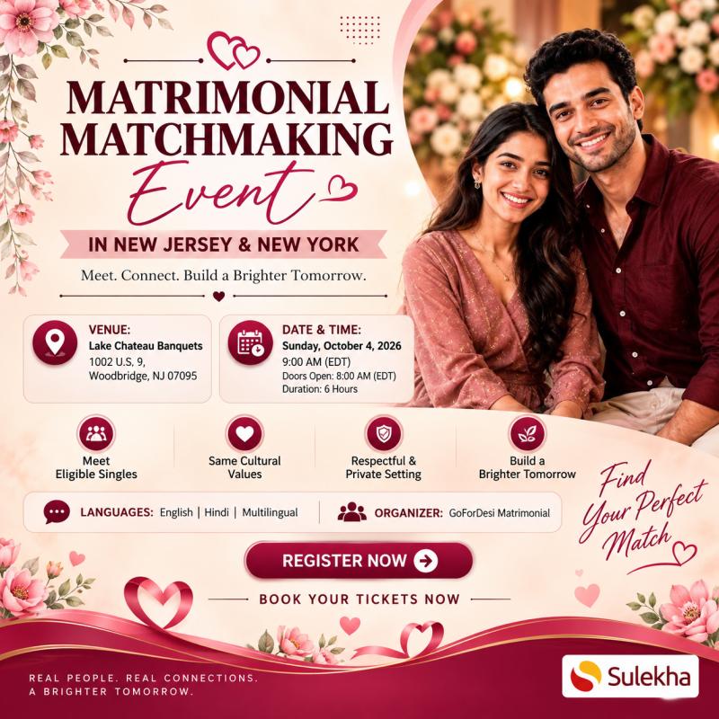 Indian Matrimonial Matchmaking Event – New Jersey