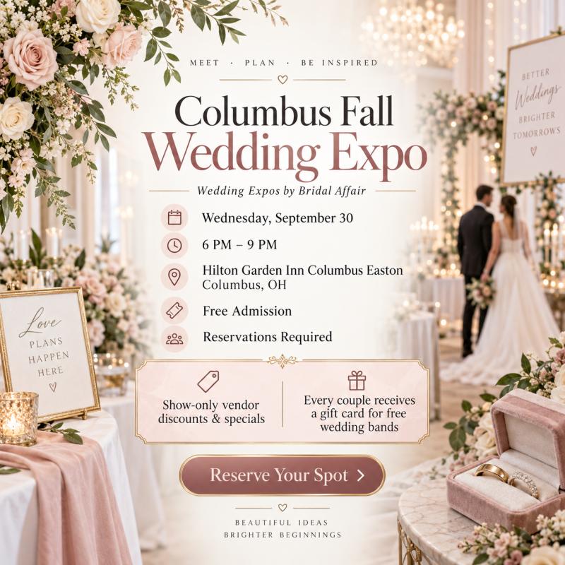 Columbus Fall Wedding Expo 2026 at Hilton Garden Inn