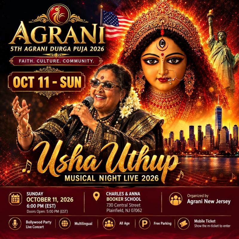 Usha Uthup Live Concert 2026 in Plainfield, NJ