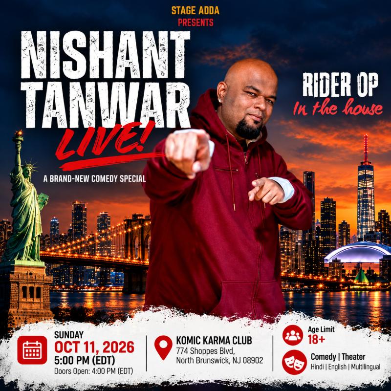 Nishant Tanwar Stand-Up Comedy Live in New Jersey 2026