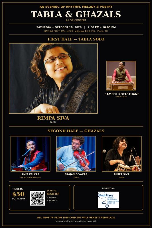 Tabla & Ghazals Live Concert With Rimpa Siva in Plano