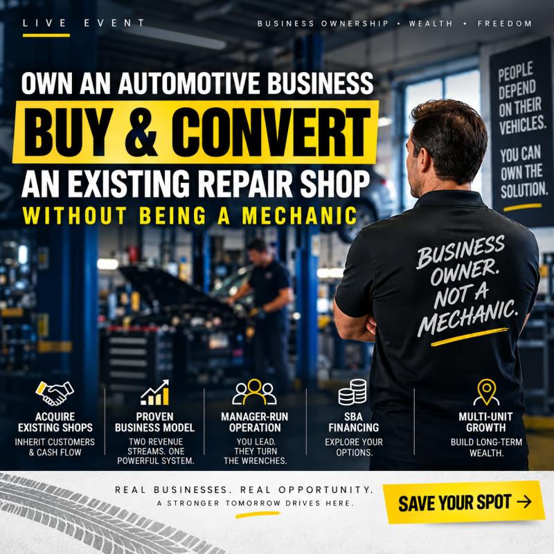 Semi-Absentee Automotive Franchise Business Opportunity