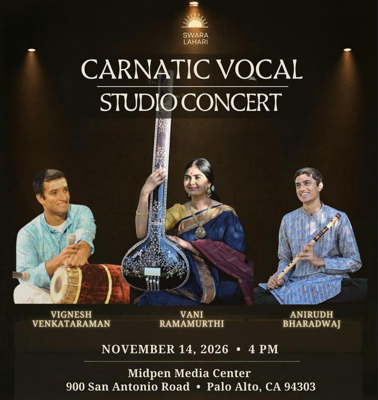 Carnatic Vocal Concert 2026: Swara Lahari in Palo Alto,CA