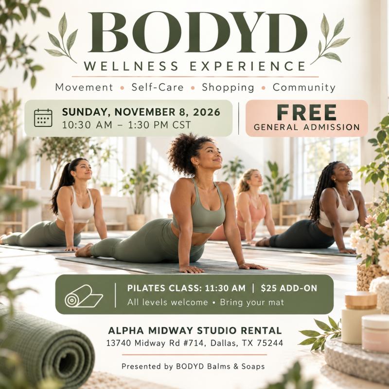 BODYD Wellness Event in Dallas  Pilates, Self-Care & Shopping on Nov 8