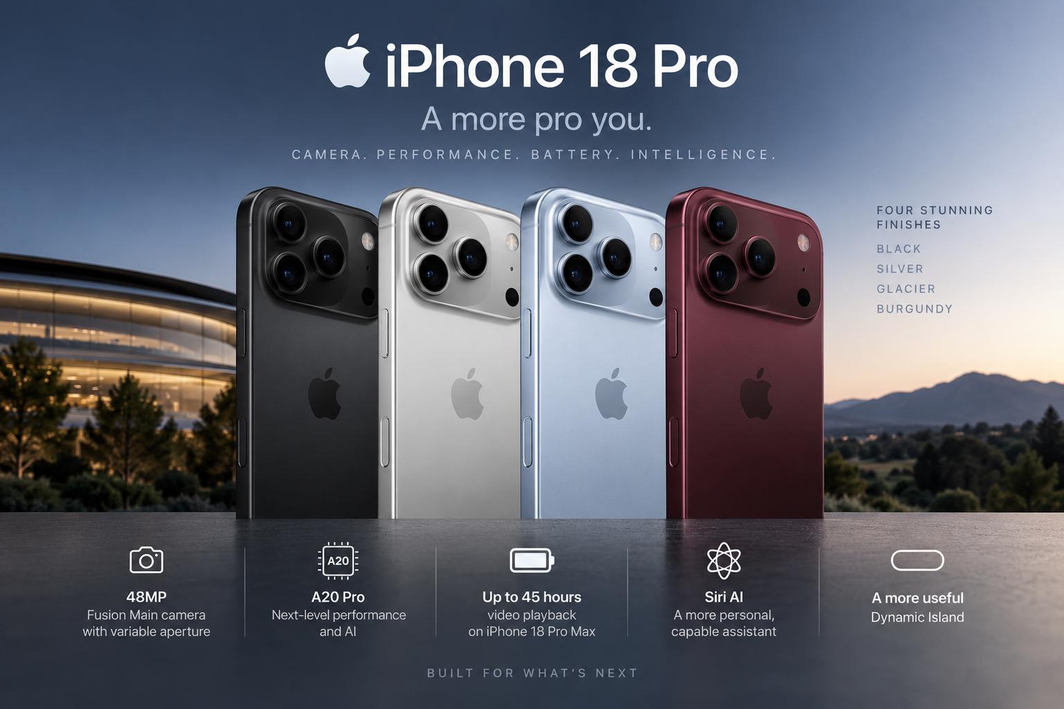 Apple unveils iPhone 18 Pro with variable aperture and A20 Pro