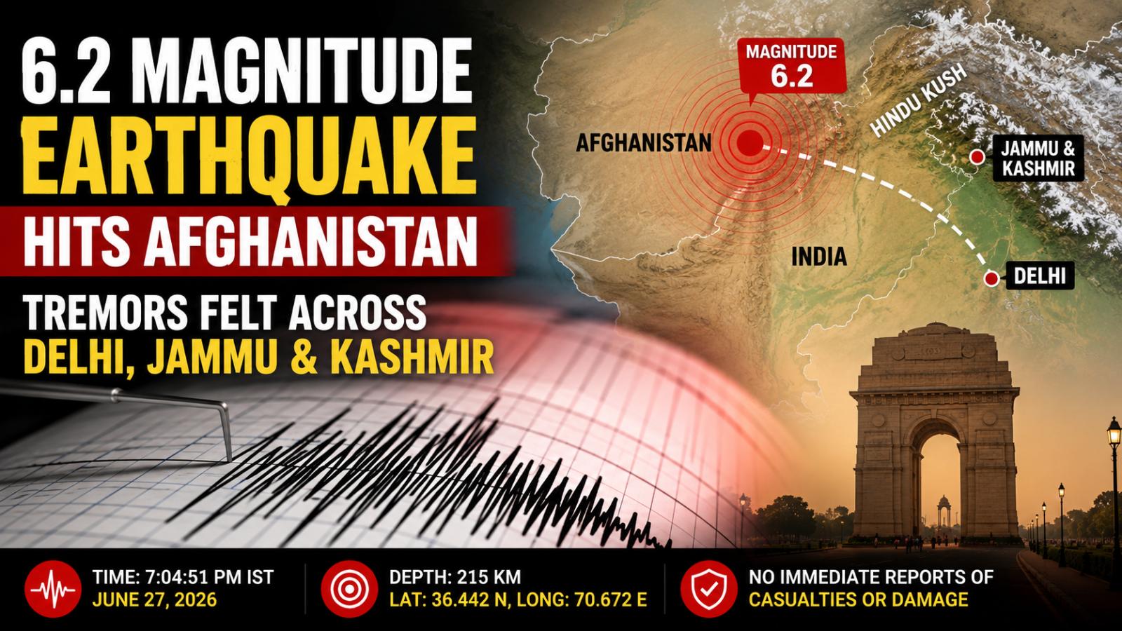 6.2 Afghanistan Earthquake Sends Tremors Across Delhi, North India