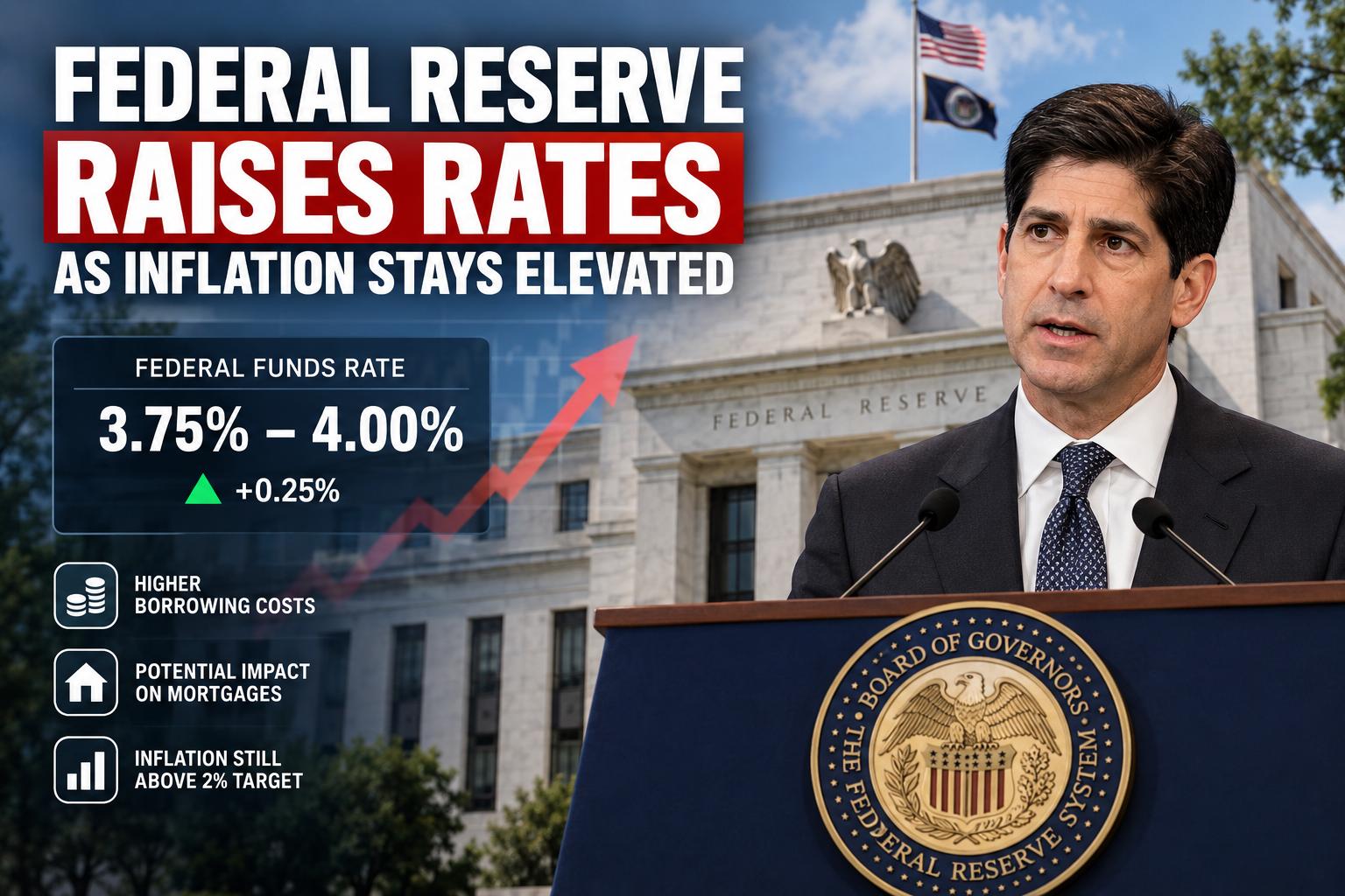 Federal Reserve raises rates to 3.75%-4% as inflation stays high