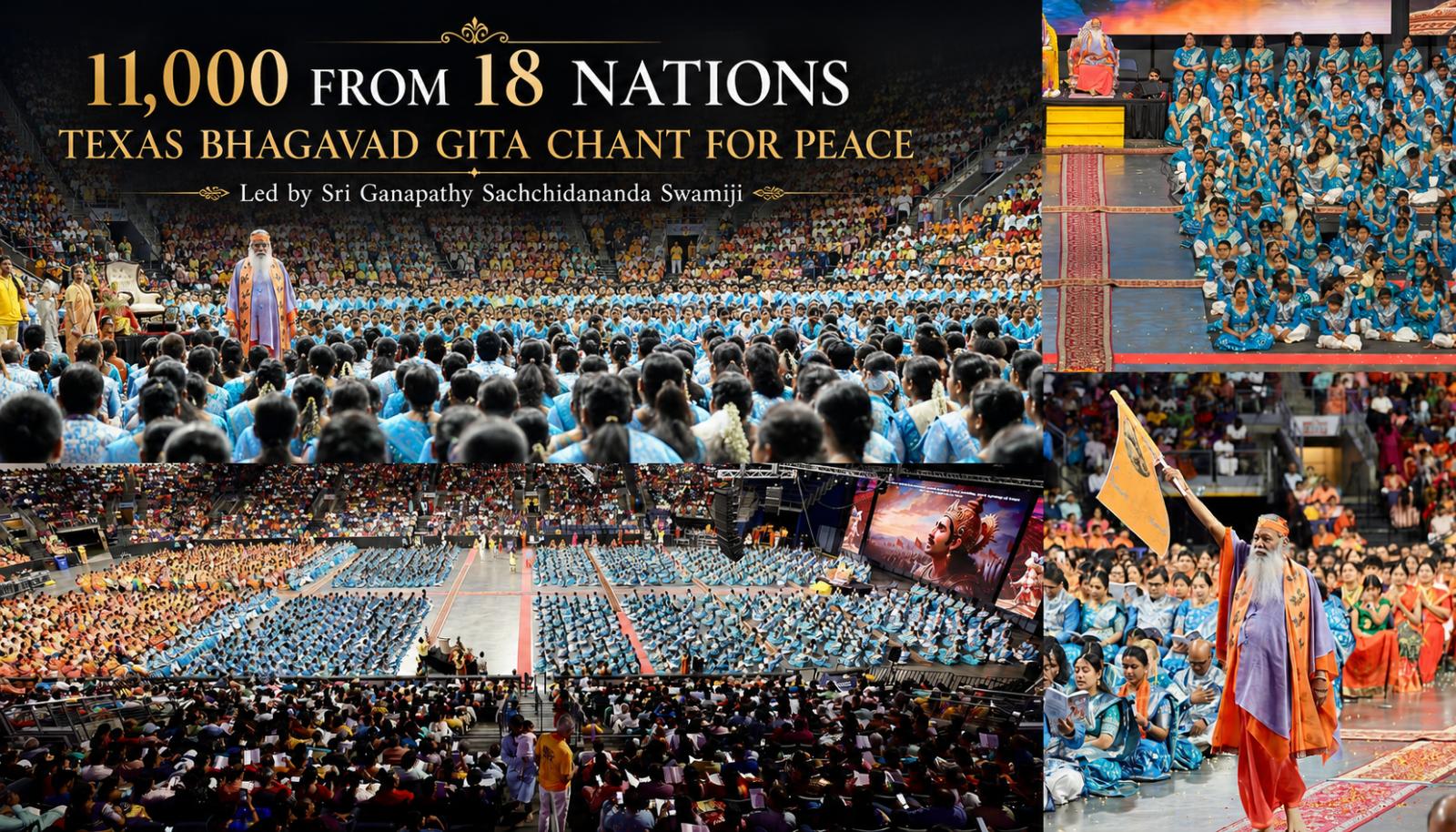Swamiji Leads 11,000 in 18-Nation Texas Bhagavad Gita Peace Chant