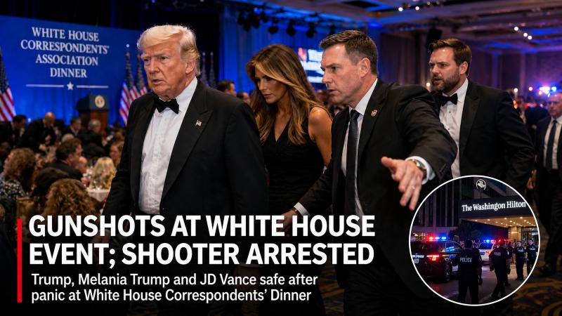 Trump Safe After Gunshots at White House Dinner, Shooter Arrested in Washington DC