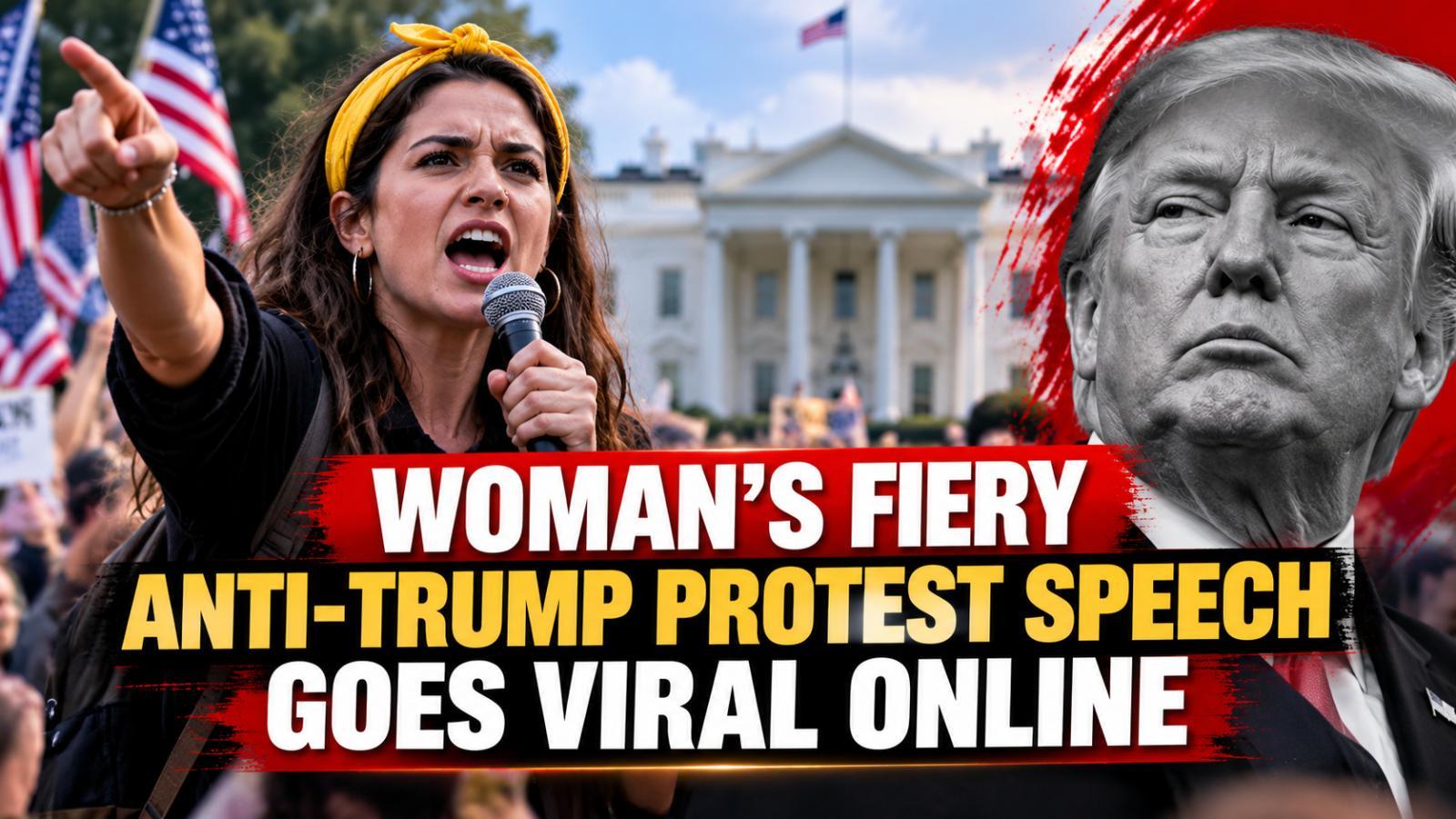 Woman's Fiery Anti-Trump Protest Speech Goes Viral Online