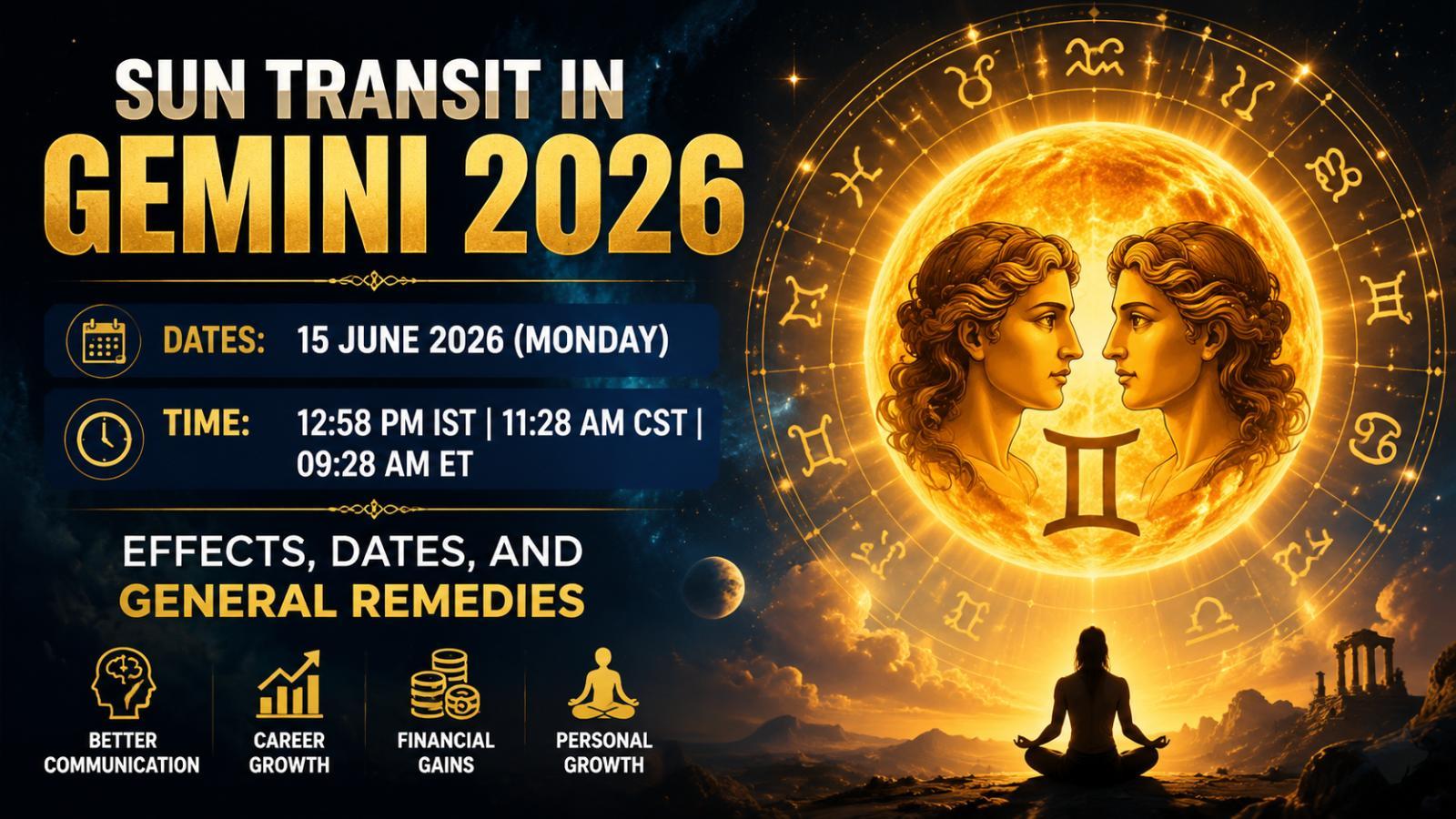 Sun Transit in Gemini 2026: Effects and General Remedies