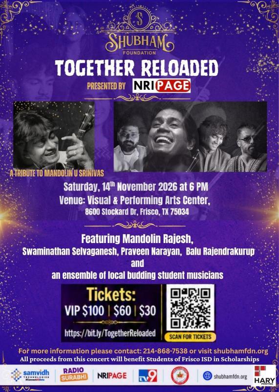 Together Reloaded: Tribute to Mandolin U Srinivas – Frisco