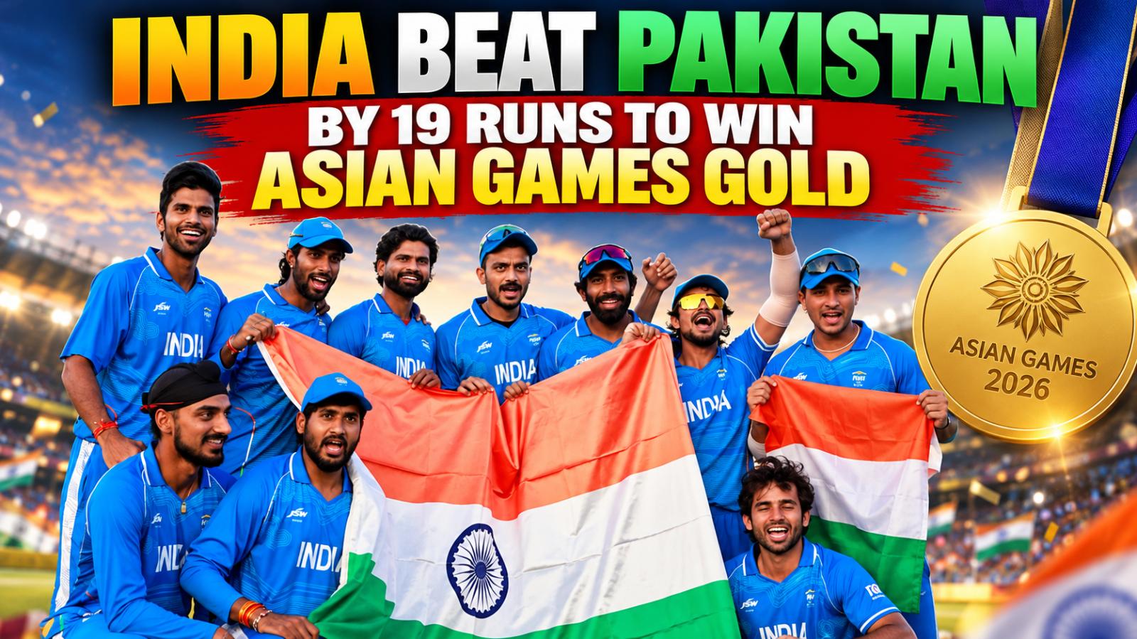 India Beat Pakistan by 19 Runs to Win Asian Games 2026 Gold