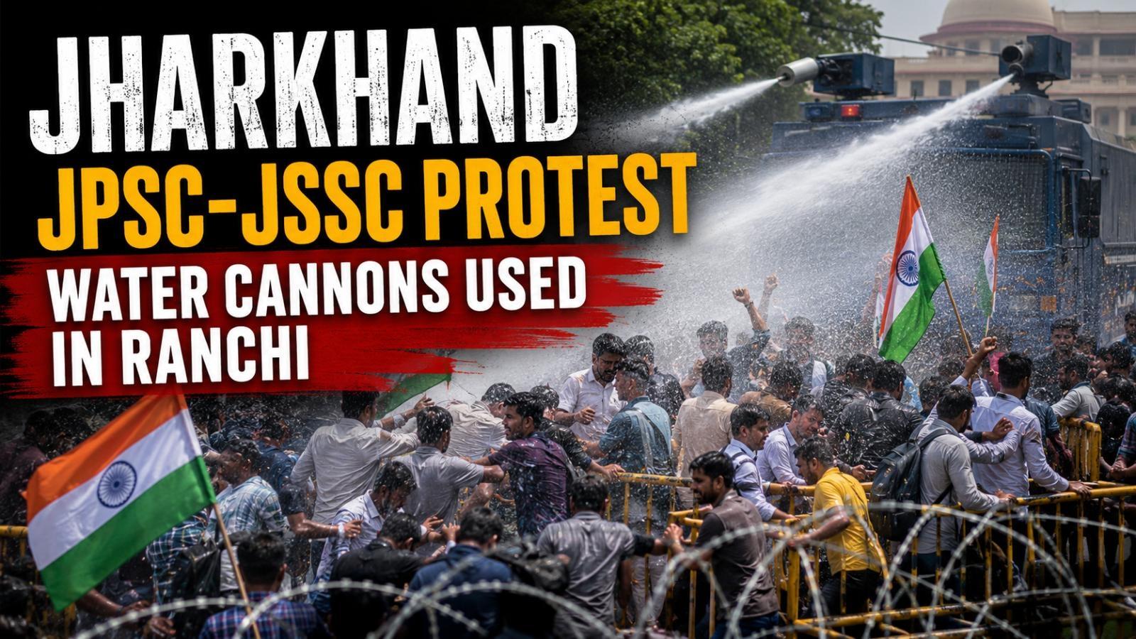 Jharkhand JPSC-JSSC Protest: Water Cannons Used in Ranchi