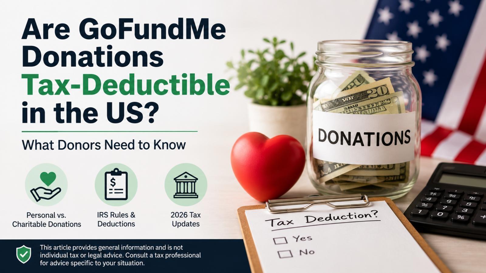 Are GoFundMe donations tax-deductible in the US?