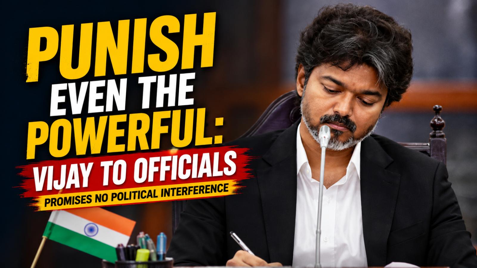 Vijay Vows No Political Interference In Crime Crackdown