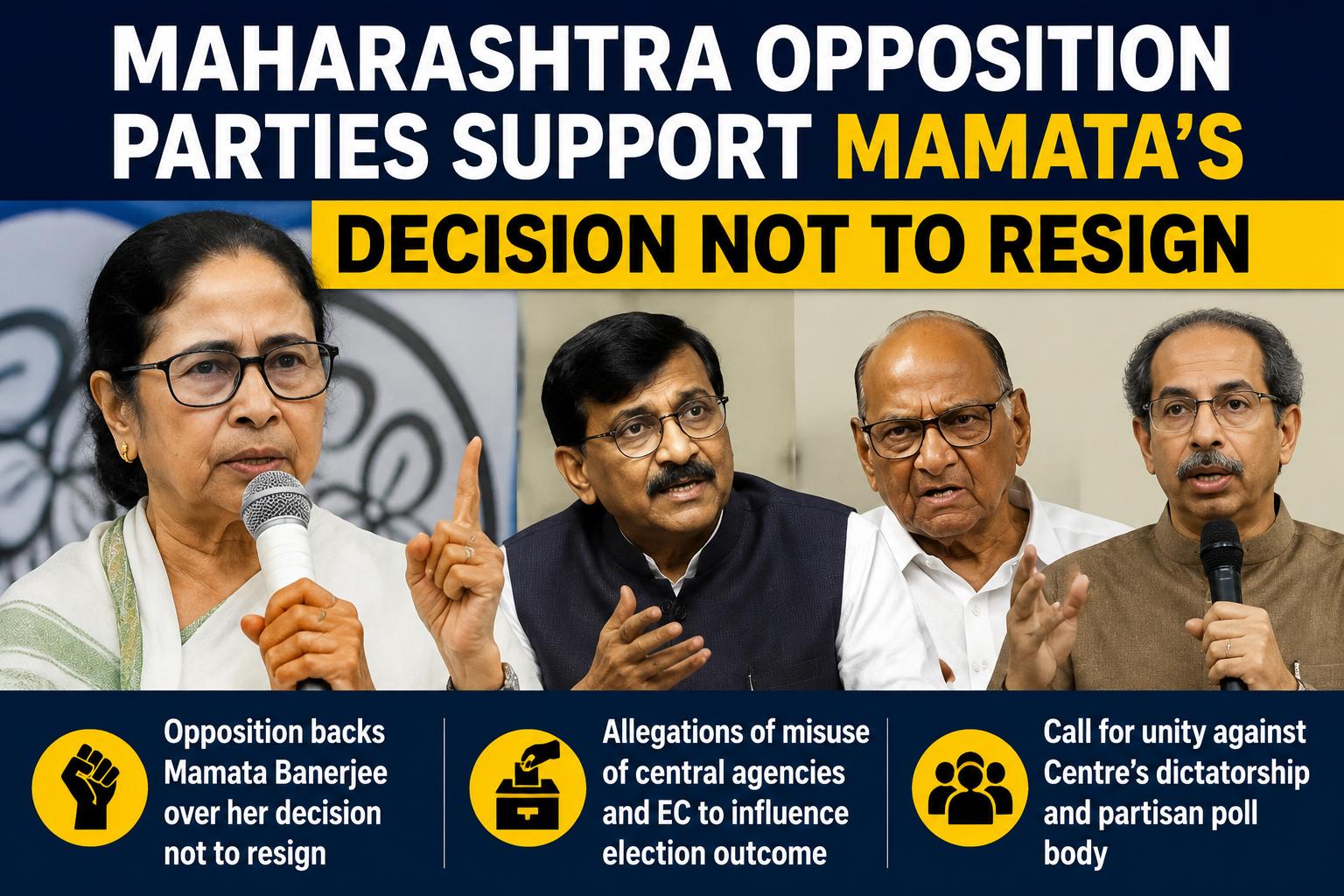 Maharashtra Leaders Support Mamata Banerjee's Refusal to Resign After Assembly Poll Loss