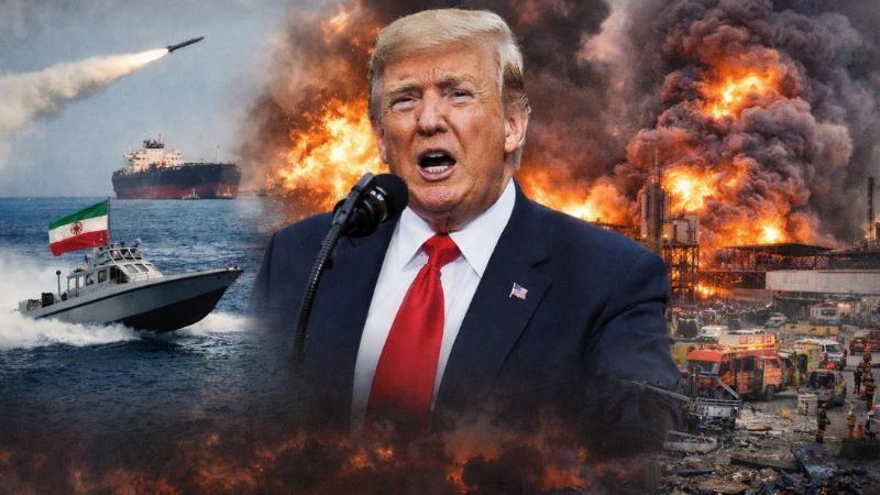Trump Warns Iran on Strait of Hormuz as Fires Erupt Across Gulf Region