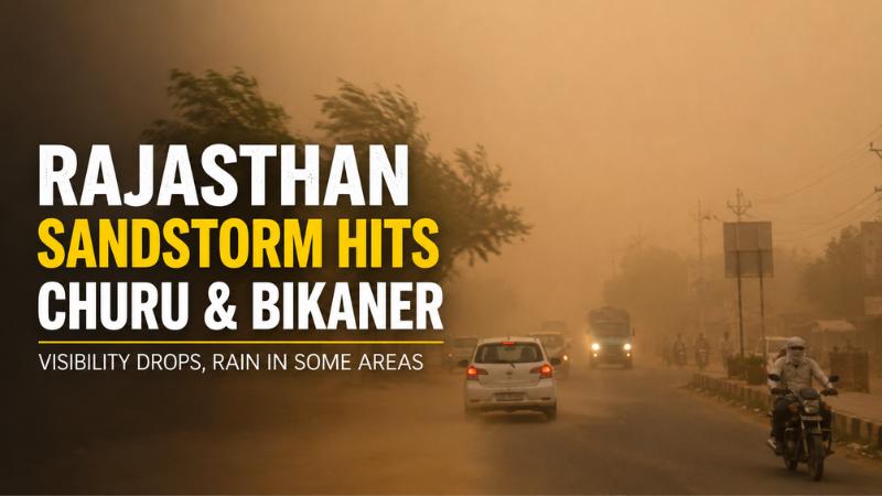 Rajasthan Sandstorm Visibility Drops In Churu And Bikaner After Heavy Dust Storm