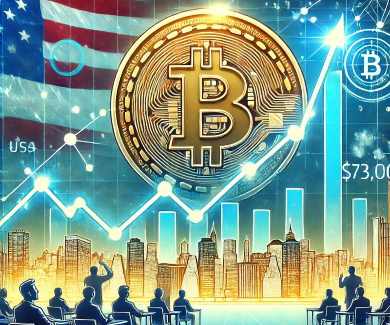 Bitcoin rises 3% after topping $73,000 for the first time since March