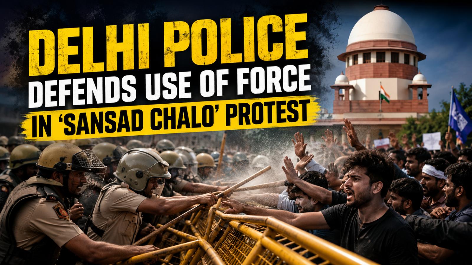 Delhi Police Sansad Chalo Case  Police Defends Crowd Control