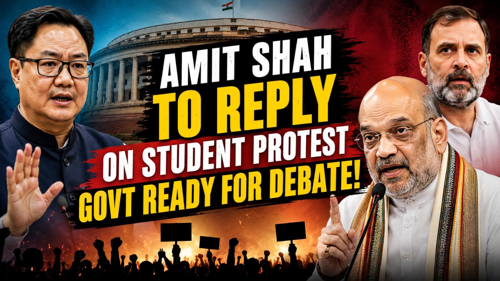 Amit Shah Protest Reply: Rijiju Says Govt Ready for Debate