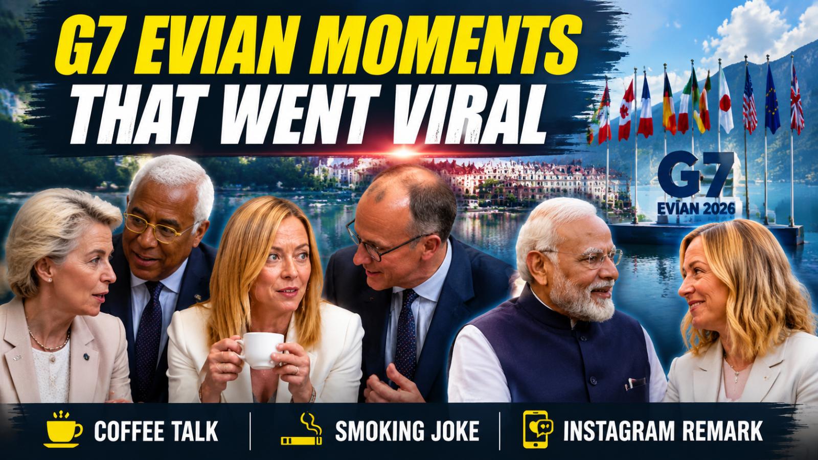 G7 Evian leaders informal chat sparks viral buzz