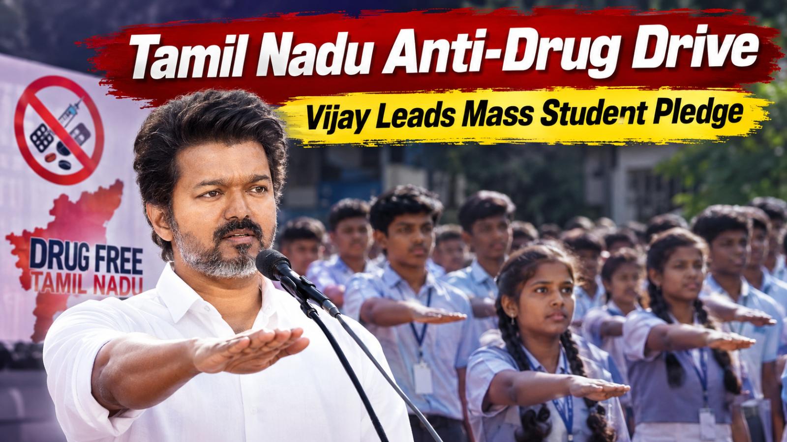 Tamil Nadu anti-drug drive: Vijay leads mass student pledge