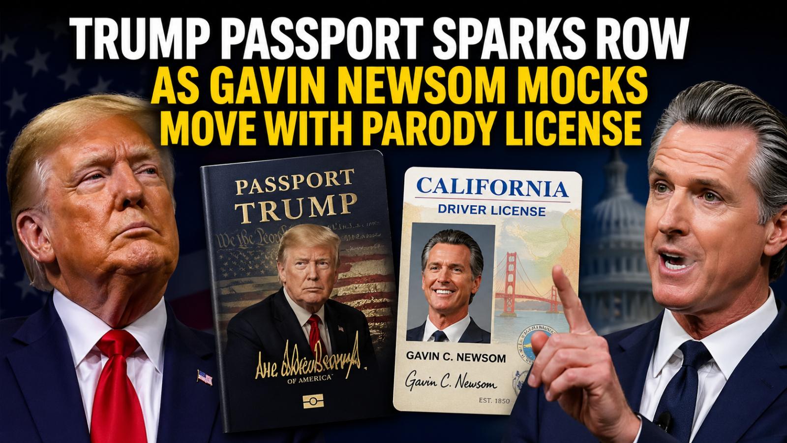 Trump passport sparks row as Gavin Newsom mocks move with parody license