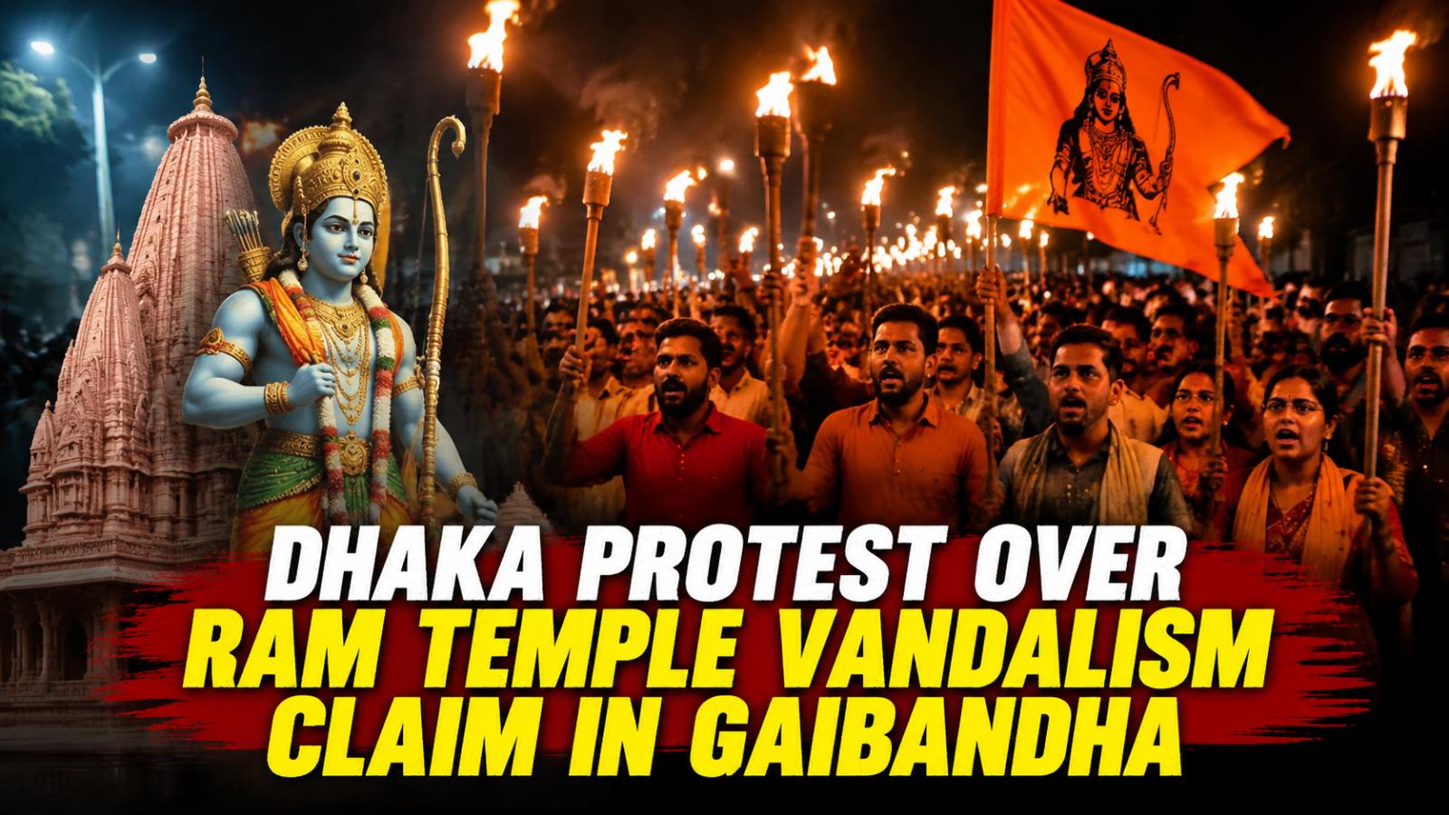 Dhaka sees protest over Gaibandha temple vandalism claim