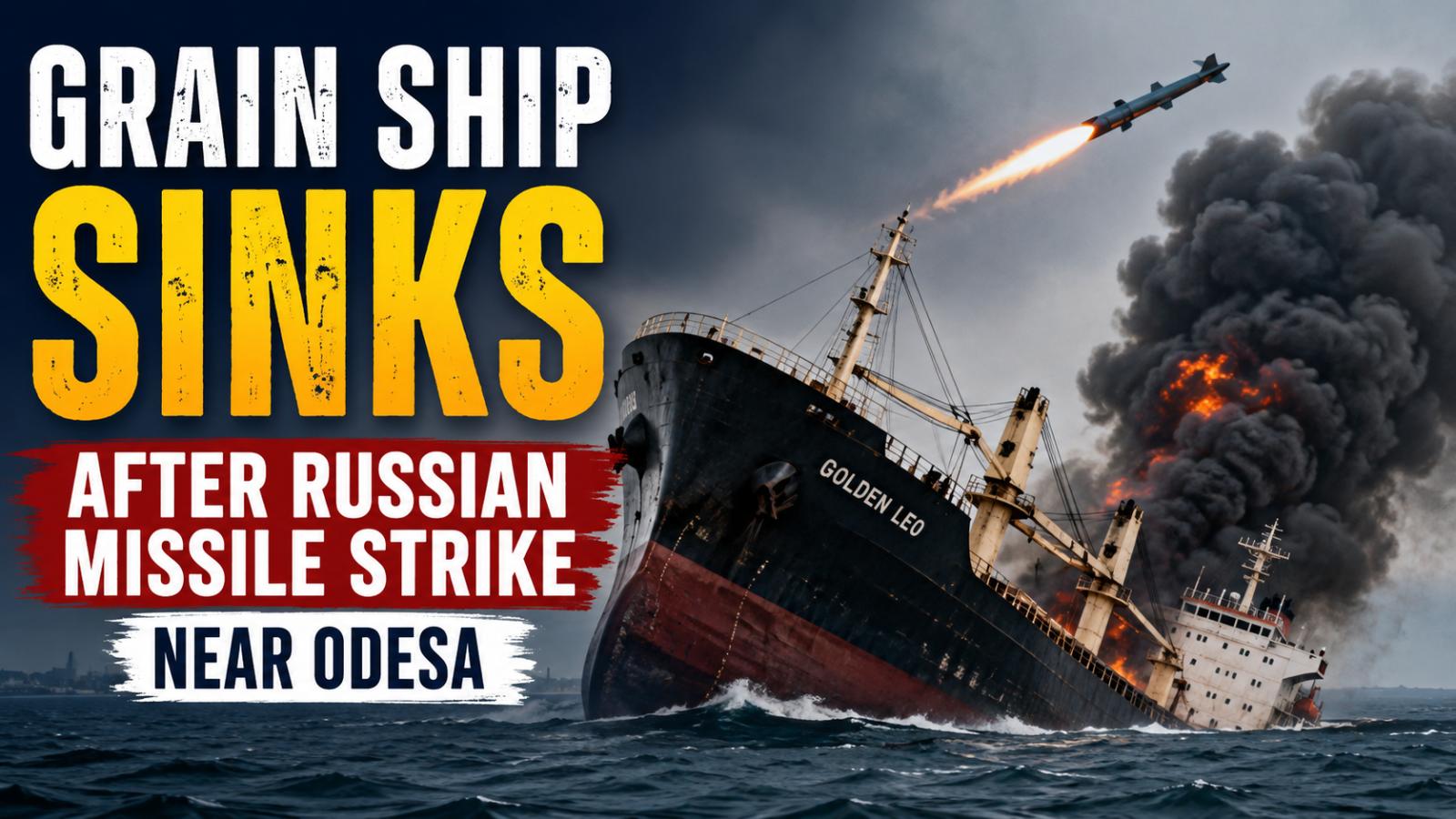 Grain Ship Sinks After Russian Missile Strike Near Odesa