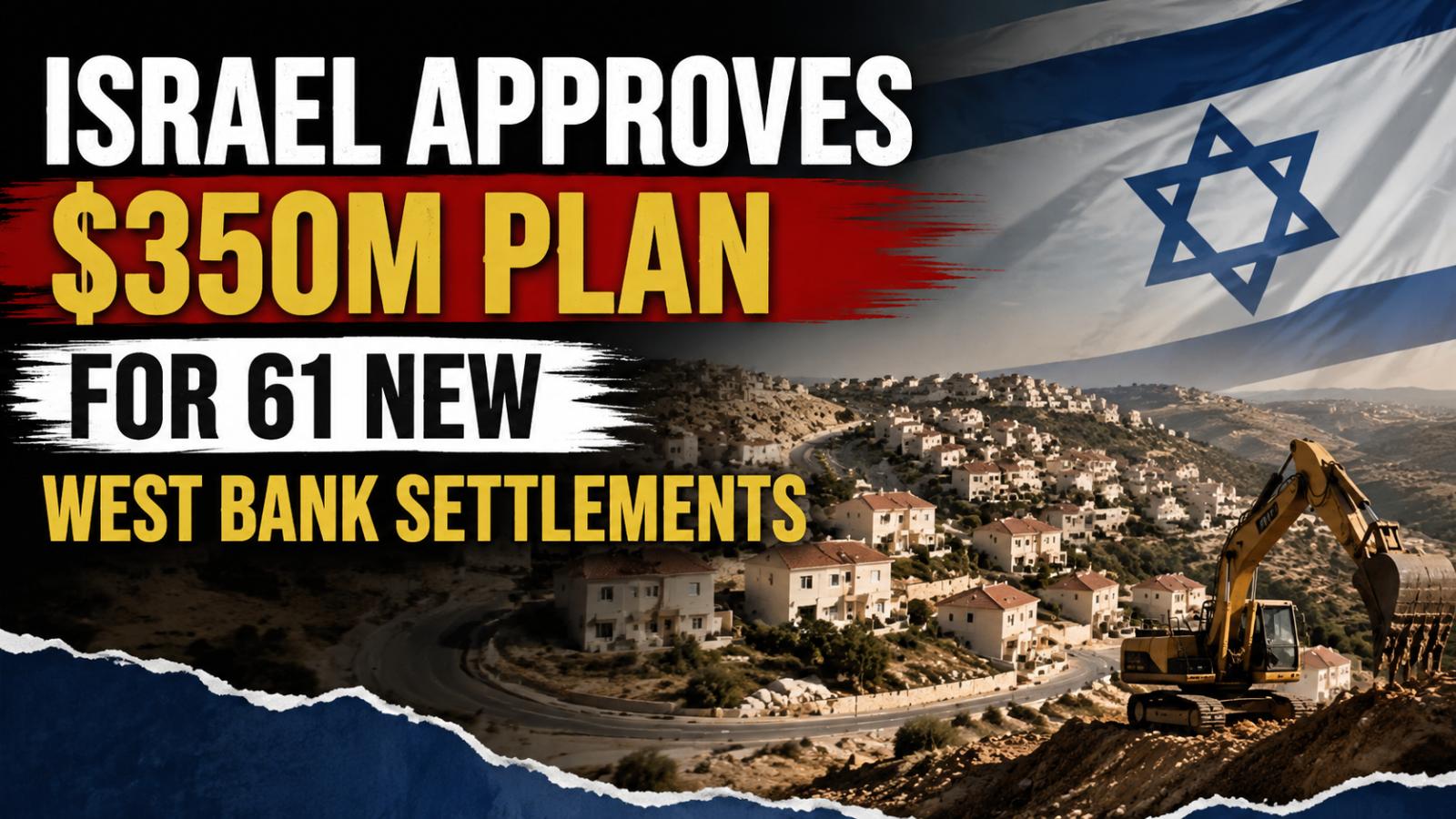Israel plans $350m expansion for 61 west bank settlements