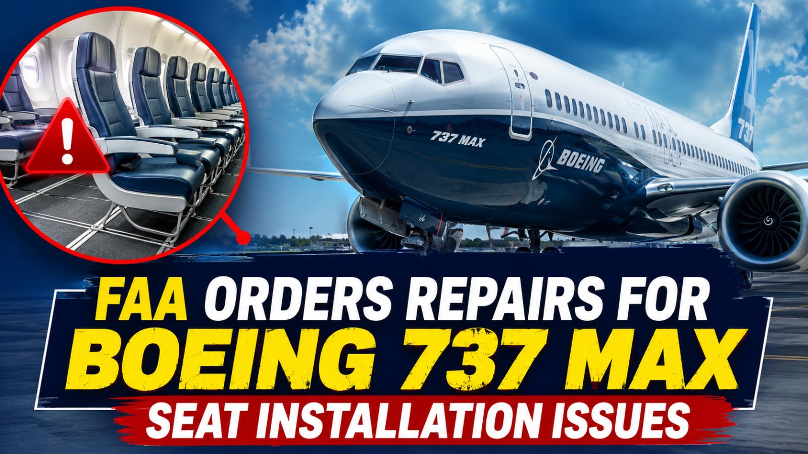 FAA Warns Boeing 737 MAX Seat Installation Issues on 453 Jets