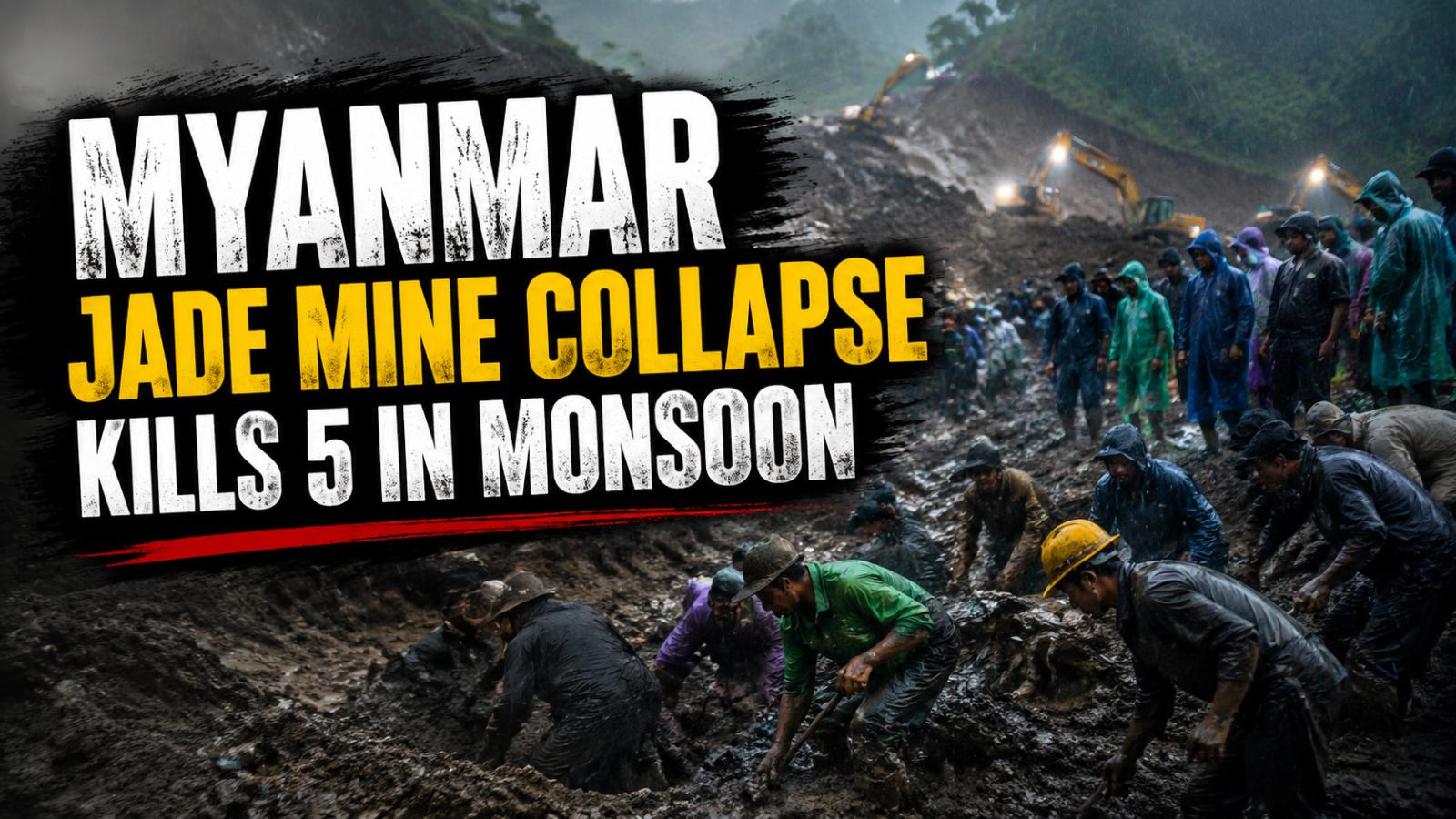 Myanmar jade mine collapse kills 5 in Kachin monsoon disaster