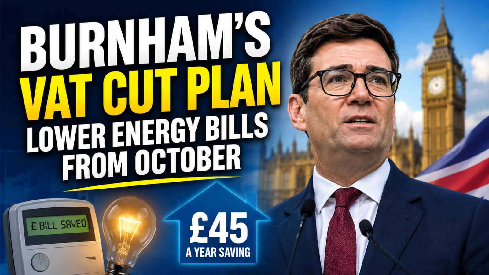 Andy Burnham Energy VAT Plan Cuts UK Electricity Bills