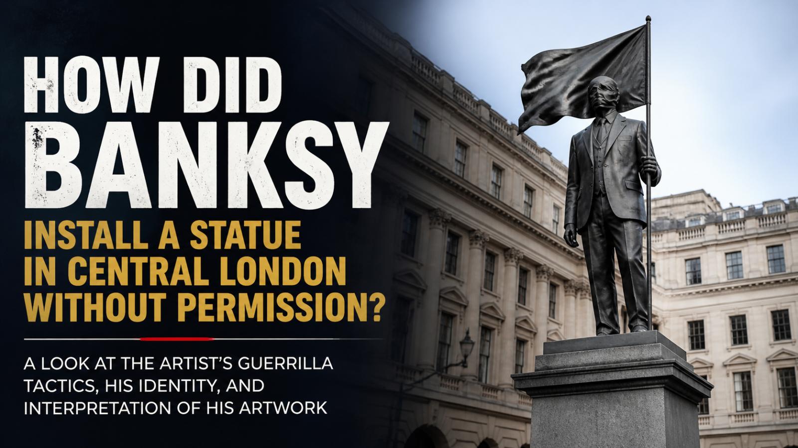 Banksy's secret statue installation in London  guerrilla tactics at play