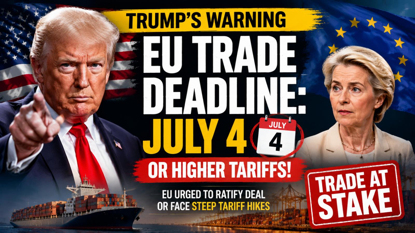 Trump Warns EU of Higher Tariffs if Trade Agreement Isn't Finalized by July 4