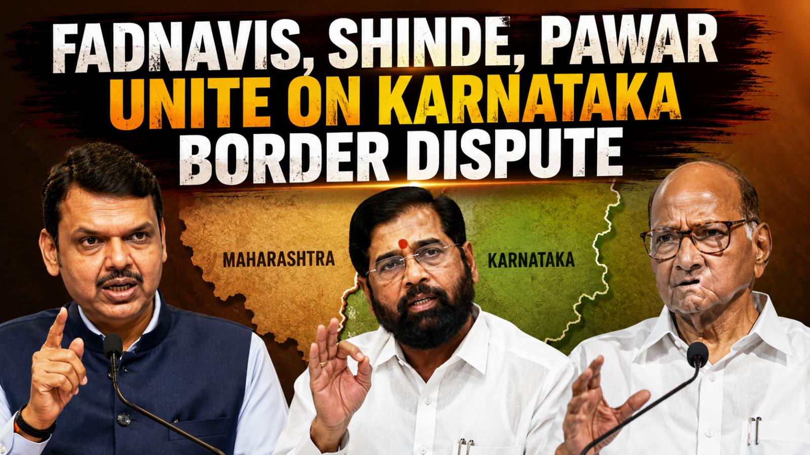 Fadnavis, Shinde and Pawar unite over Karnataka border dispute