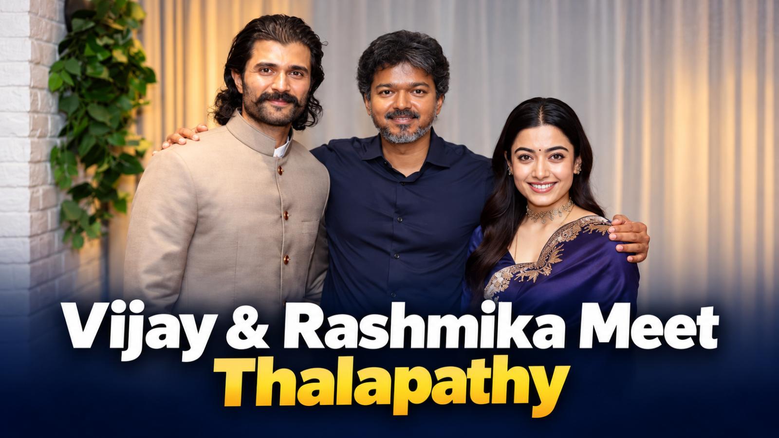 Vijay Deverakonda, Rashmika Meet Thalapathy Vijay Before Ranabaali